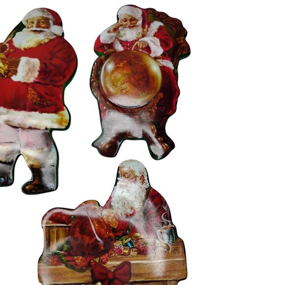 Vintage Christmas Ornament Wreath Santa Claus St Nick Father  Santa Christmas Wreath Claus Holiday Xmas  Ornament  St Nick Large Heavy Quality